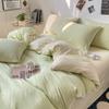 Ins Roupa de Cama de Verão Conjunto de Quatro Peças Capa de Edredom de Algodão Lavado para Dormir Nu Capa de Cama Lençol de Cama Pessoa Estudante Dormitório Conjunto de Três Peças 4
