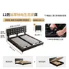 Cama Alta Especial de Waffle Tongyu Cama Ultra Delgada Mesita de Noche Apartamento Pequeño Dormitorio Principal Estilo Retro de Cuero Cama Doble para Boda