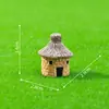 Adornos de micropaisaje de musgo, 6 casas de paja, resina, casa pequeña, manualidades creativas, estilo Zakka