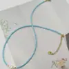 Colar Corrente Clavícula Pérola de Nicho Luxo Leve Estilo Chinês Novo Retrô Contas de Arroz de Vidro Colar Artesanal com Contas Não