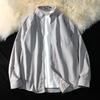 Camisa para Hombre Otoño/Invierno 2025 Estilo Japonés Casual Color Sólido Manga Larga Protección Solar Holgada Estilo Coreano Superior Simple Casual