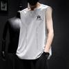 Camiseta sem Mangas Masculina de Seda Gelada Respirável para Esportes Fitness Camada Base Ombro Largo Treinamento Secagem Rápida no Ombro