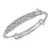 Joias Personalizadas Inovadoras em Estilo Chinês Antigo: Pulseira Empurra-Puxa Redonda Larga Pavão Abrindo As Asas, Bracelete Empurra-Puxa Pavão