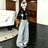 Calça de Moletom Casual Curva com Duas Listras para Meninas Outono 2026, Conjunto de Calça Esportiva Larga Solta com Cordão Estilo Americano, Tendência