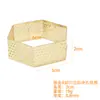 Anillo para tarta francés de acero inoxidable bañado en oro, anillo de torre hexagonal perforada, utensilios para hornear, molde para pastel de tarta de frutas