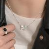 Collar de Mariposa Ojo de Gato Líquido Chapado en Plata para Mujer 2024 Nuevo Diseño de Nicho Collar de Alta Calidad