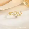 Anillo Popular Exquisito de Piedra Preciosa Ultra Brillante Nicho Lujo Ligero Personalizado para Mujer Abierto Ajustable Anillo de Gama Alta Venta al por Mayor