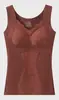 Colete quente justo com almofadas no peito, camada interna justa, forrado com fleece e espessado, roupa íntima feminina vintage com lindo design nas costas