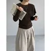 Suéter de Punto con Capa de Pliegues Suaves Estilo Nuevo Primavera y Otoño para Mujer, Elegante Top de Suéter Delgado de Manga Larga Falso Dos Piezas