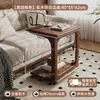 Mesa auxiliar móvil para sala de estar, mesa lateral para sofá, mesa de esquina estilo mid-century, mesita de noche para dormitorio, mesa pequeña de madera maciza