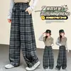 Pantalones de cuadros estilo retro británico, nuevos pantalones de pierna ancha para niñas, moda de otoño 2026, pantalones casuales versátiles de pierna recta a la moda