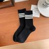 Meias 25 Novos Modelos Meias Zhuji Primavera e Verão Novas Meias de Cano Médio Listradas de Alto Valor Estilo Casual Universitário Agulha Dupla Meias Femininas