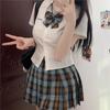 Uniforme de Chica Caliente JK Estilo Japonés Ajustado Camisa Blanca de Manga Corta para Mujer Verano Estilo Universitario Ajustado Traje Dulce Mujer
