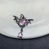 Retenção de Cor Forte Pingente Rosa Diamante Diabinho com Contas Pulseira de Cristal Feita à Mão Pulseira Acessórios de Joias DIY Contas