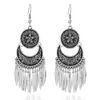 Aretes de Estilo Exótico de Venta Caliente Retro Literario Clásico Dignificado Ganchos para la Oreja Versátil Hueco Moda Borla Colgantes