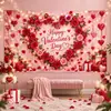Fondo romántico con forma de corazón y rosas para el Día de San Valentín 2027, transfronterizo, para bodas, sesiones de fotos y decoraciones festivas
