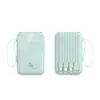 Mini Power Bank Certificado 3C de 20000 mAh con 4 Cables Integrados, Power Bank Compacto y Portátil, Regalos Corporativos Personalizados