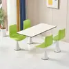 Mesas e Cadeiras Novas para Refeitórios de Fast Food, Design Simples para Cantinas de Funcionários, Combinação Modular para 4 ou 6 Pessoas, Mesa Retangular para Refeitório Escolar