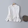Cardigan de Tricô de Lã Merino Pura Fio Yangzi de Alta Qualidade Estilo Francês Renda Vazada Crochet Resistente Gola Reversível Suéter Fino