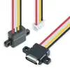 Fornecido diretamente pelo fabricante, Soquete de carregamento à prova d'água Tipo-C 4P, Conector USB vertical de 180 graus com furos para parafuso
