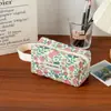 Bolsa de Maquiagem Fofa Macia Moda Vintage Grande Capacidade Necessaire Bolsa de Mão Acolchoada Bolsa de Armazenamento para Skincare