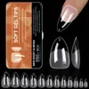 Caixa Branca de Porcelana com 550 Pontas de Unha Ballet Finas, Sem Marcas, Foscas, Formato Amêndoa, Não Requer Lixamento, Unhas Postiças, Novo Estilo Primavera/Verão