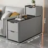 Mesa Auxiliar de Sofá de Lujo Ligero Sala de Estar Madera Maciza Hogar Gabinete Lateral Multifuncional Gabinete Estrecho Pequeño Ultra Delgado Gabinete de Almacenamiento Simple