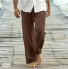 Nuevos Pantalones Sueltos Casuales de Otoño para Hombre, Bragueta Frontal, Cordón, Bolsillo, Pierna Recta, Cómodos, Suaves, Moda de Playa