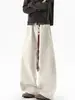Pantalones holgados de pierna ancha, estilo retro deconstruido, retazos curvos, marca de moda, pantalones de trabajo, pantalones casuales para hombre, estilo americano de otoño