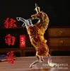 Botella de vino de vidrio de borosilicato alto, botella de whisky con forma de caballo, botella de vino de vidrio creativa de alta gama con forma de animal del zodiaco