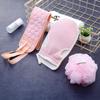 Conjunto de Toalhas de Banho de Três Peças, Esponja de Lama, Artefato de Banho, Escova Corporal, Tira Longa para Esfoliação das Costas, Conjunto Combinado de Bola de Banho Descontaminante, Macio