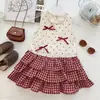 Vestido de Verano para Niña 2026 Nuevo Estilo Coreano Lazo Lunares Vestido sin Mangas Vestido de Pastel para Niña Transfronterizo