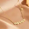 Acero Inoxidable Vacío Electrochapado Flor Joyería Margarita Pequeña Chapada en Oro de 18K Crisantemo Versátil Gama Alta No se Desvanece Collar para Mujeres