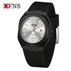 Reloj Transfronterizo Oufani Silicona Casual Estudiante Calendario Único Luminoso Caja Negra Dorada Resistente al Agua 30m Reloj de Cuarzo para Hombre