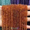 Suministrado directamente por el fabricante: cuentas redondas pequeñas de piedra natural, cuentas de arroz, cristal, turmalina, cuentas redondas de ágata, materiales hechos a mano para DIY, accesorios para pulseras