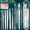 Set de Cuidado de Pies de Acero Inoxidable Transfronterizo Salón de Uñas Tenedor para Piel Muerta Recogedor de Uñas de Doble Cabeza Lima para Pies Herramienta de Exfoliación