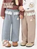 Calças compridas femininas para usar por cima calças de bumbum calças infantis atacado calças de moletom para menina estilo novo calças PP de bebê desenho animado quentes