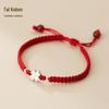 Acessórios de prata S925 pulseira de cordão vermelho com nó plano ajustável diy pulseira trançada à mão joias atacado C0440