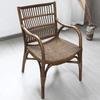 Silla Oficial Tejida de Ratán Natural Sombrero Sala de Estar Balcón Ocio al Aire Libre Silla de Ratán Individual Respaldo para Personas Mayores Sala de Té Silla Principal