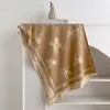 Lenço borboleta vintage estilo francês para outono e inverno, xale grande feminino, cashmere sintético, jacquard dupla face, macio, grosso e quente