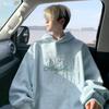 Sudadera con capucha de diseño de letras estampadas en acero para hombre, Otoño e Invierno 2025, Marca de moda para pareja, Talla grande, Chaqueta holgada, Moderna