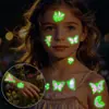 Pegatinas de Tatuaje de Mariposa Luminosa Transfronterizas Unicornio Elfo Infantil Dibujos Animados Fluorescentes Fiesta Pegatinas de Tatuaje Personalización