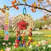 Brinquedo para papagaio suprimentos para pássaros brinquedo de mastigar e afiar bico de palha de milho trançada decoração pendurada para gaiola de pássaros brinquedo de pássaro transfronteiriço