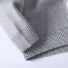 428 Plano de Moda Tendencia Color Block Clásico Cuello Alto Cárdigan Tejido Gris Oscuro Gris Claro Negro En Stock Pedido Completo