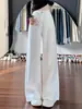 Jeans Blancos de Pierna Ancha para Mujer, Nuevo Estilo de Verano, Cintura Alta, Corte Holgado, Adelgazantes, Versátiles, Caída Suave, Tallas Grandes, Pierna Recta, Pantalones Largos hasta el Suelo