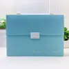 Organizador de Almacenamiento de 13 Compartimentos Bolsa Tote para Carpetas A4 Estudiante Simple Dibujo Animado Color Caramelo Bolsa para Exámenes Bolsa de Clasificación por Materia