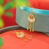 Yuebao Jewelry S925 Prata Esterlina Banhado Hetian Jade Novo Chinês Retro Auspicioso Ruyi Brincos De Borla Elegante Gancho De Orelha