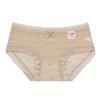 Ropa interior 7A Ice Silk Jacquard de color crema puro para mujer, algodón puro, antibacteriano, cintura media, sin marcas, ultrafina, agradable para la piel.