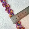2.4 Encaje Colorido con Forma de Ola de Hilo Dorado y Plateado Ancho, Accesorios para Ropa Étnica y Disfraces de Teatro Tradicional, Tiras Decorativas para Zapatos y Sombreros, Tiras Decorativas para Bolsos