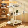 Mesa de centro móvil con ruedas color crema para dormitorio, sala de estar, sofá, apartamento pequeño, mesita de noche, estante, venta al por mayor